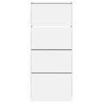 vidaXL Armoire à chaussures 4 tiroirs rabattables blanc 80x34x187 5 cm