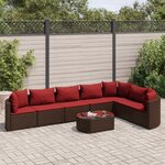 vidaXL Salon de jardin 8 Pièces avec coussins marron résine tressée