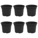 vidaXL Pot à fleurs rond 6 pc Noir Ø 12 5 x 10 cm Plastique
