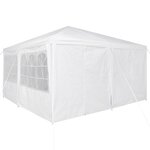 vidaXL Tente de fête avec 8 cloisons blanches  4x4 m en PE