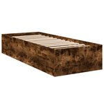 vidaXL Cadre de lit chêne fumé 100x200 cm bois d'ingénierie