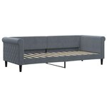 vidaXL Lit de jour avec gigogne et tiroirs gris foncé 80x200cm velours