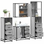 vidaXL Ensemble de meubles de salle de bain 4 Pièces sonoma gris