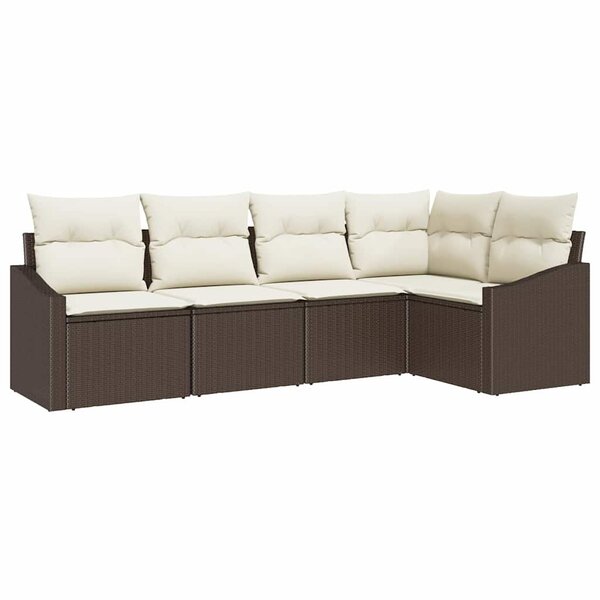 vidaXL Ensemble de salle à manger pour jardin 5 Pièces Marron et Crème