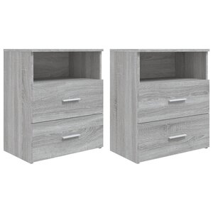 vidaXL Tables de chevet 2 Pièces Sonoma gris 50x32x60 cm