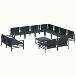 vidaXL Ensemble de canapé de jardin 12 Pièces Anthracite Acier