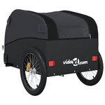 vidaXL Remorque de vélo noir 45 kg fer