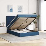 VidaXL Cadre de lit ottoman avec matelas bleu 140x190 cm tissu
