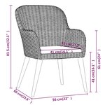 vidaXL Mobilier de salle à manger de jardin avec coussins 7 Pièces Noir