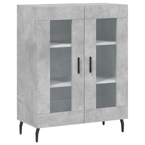 vidaXL Buffet gris béton 69 5x34x90 cm bois d'ingénierie