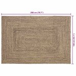vidaXL Tapis Naturel et noir 140 x 200 cm Jute
