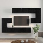 vidaXL Ensemble meuble TV 10 Pièces Chêne noir Bois d'ingénierie
