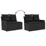 vidaXL Sofa de jardin avec accoudoirs et sofa d'angle 2 Pièce Noir