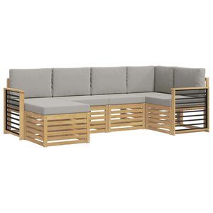 vidaXL Ensemble de canapés d'extérieur 6 pc Blanc et gris clair