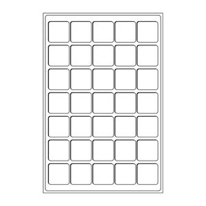 Plateaux numismatiques Leuchtturm format L à 35 cases carrées.