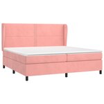 vidaXL Sommier à lattes de lit avec matelas Rose 200x200 cm Velours