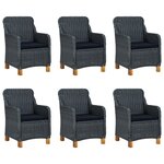 vidaXL Ensemble à manger de jardin 7 Pièces Gris foncé