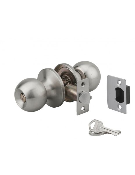 THIRARD - Serrure horizontale tubulaire en applique double entrée pour porte d'entrée  axe réglable  chromé mat  3 clés - THIRARD