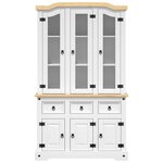 vidaXL Buffet haut Corona blanc 112x43x196 cm bois massif pin mexicain