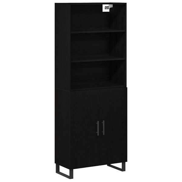 vidaXL Haut Armoire Montage mural 2 Pièces Chêne noir 70 x 34 x 180 cm
