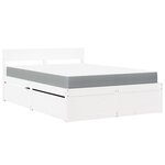 vidaXL Lit avec tiroirs et matelas blanc 120x190 cm bois massif de pin