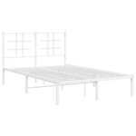 vidaXL Cadre de lit métal sans matelas et tête de lit blanc 120x200 cm
