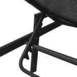 Vidaxl chaise longue avec coussin résine tressée noir