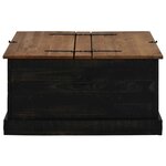 vidaXL Coffre de rangement HALDEN noir 91x91x47 cm bois massif pin