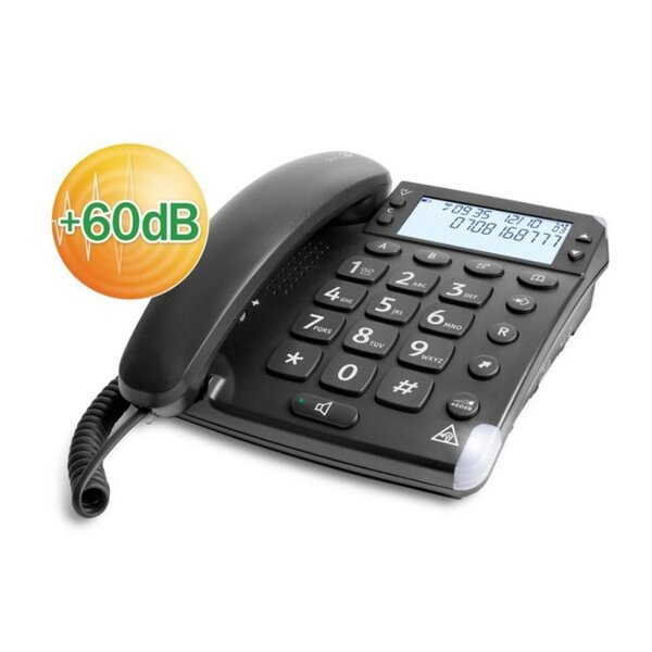 Téléphone fixe filaire amplifié - doro magna 4000 - noir