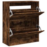 vidaXL Armoire à chaussures chêne fumé 80x34x96 5 cm bois d'ingénierie