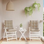 vidaXL Coussins de chaise à dossier bas lot de 2 taupe tissu oxford