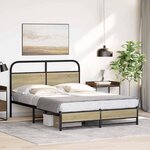 vidaXL Cadre de lit sans matelas 140x190 cm chêne sonoma