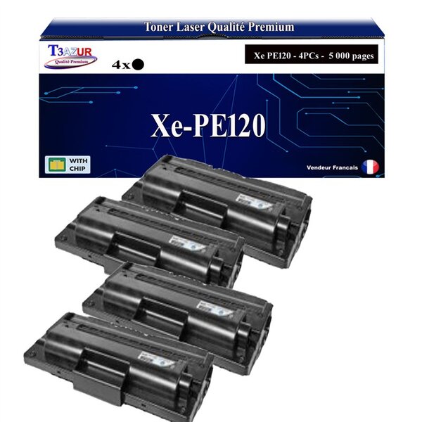 T3AZUR -4x Toners compatibles avec Xerox WorkCentre PE120 (13R00606) - Noir