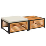 vidaXL Table de jardin avec tabouret bois d'acacia massif