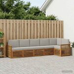 vidaXL Ensemble de canapé d'angle 5 Pièces Naturel et gris clair