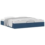 VidaXL Cadre de lit ottoman sans matelas bleu 200x200 cm tissu