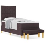 vidaXL Lit à ressorts avec matelas Marron foncé 80 x 200 cm tissu