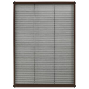 vidaXL Moustiquaire plissée pour fenêtre Aluminium Marron 80x120 cm