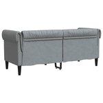 vidaXL Canapé Chesterfield 2 places gris clair tissu