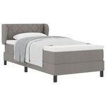 vidaXL Lit à ressorts avec matelas Taupe 100 x 200 cm tissu