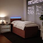 vidaXL Sommier à lattes de lit avec matelas Rose 90x200 cm Velours