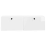 vidaXL Meuble TV mural 98 x 41 x 30 cm Blanc brillant