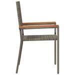 vidaXL Chaises empilables de jardin 2 Pièces Gris  Marron