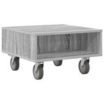 vidaXL Table d'appoint avec roues Gris Sonoma 50 5 x 50 x 30 cm