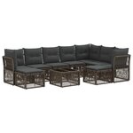 vidaXL Ensemble de canapé de jardin 10 Pièces Gris polyrotin