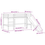 vidaXL Lit mezzanine enfants avec tour blanc/noir 80x200cm pin massif