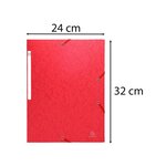 Chemises À Élastiques Carte Lustrée 3 Rabats Monobloc - Rouge - X 50 - Exacompta