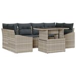vidaXL Ensemble de canapé de jardin 7 Pièces Gris clair 100 x 55 x 73 cm
