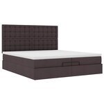 VidaXL Cadre de lit ottoman avec matelas marron foncé 200x200 cm tissu