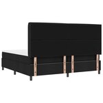 vidaXL Lit à ressorts avec matelas Noir 200 x 200 cm tissu